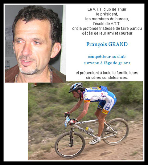 Franois Grand | Terrible nouvelle - 15/03 - biKING66.com