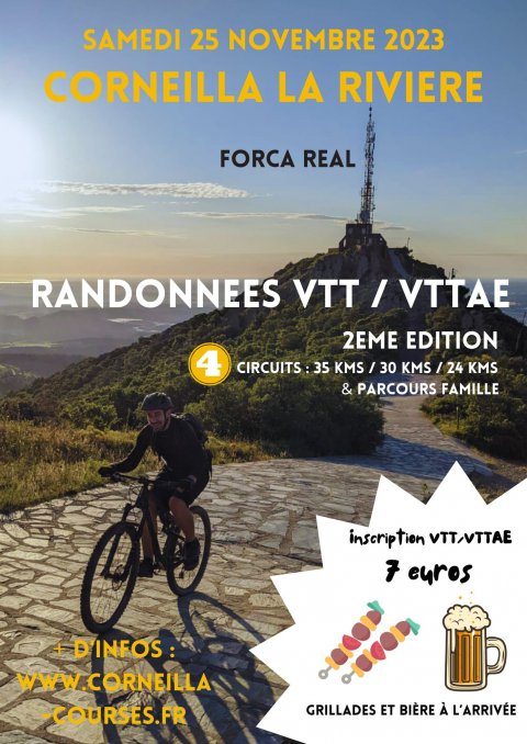  | 2ème édition de la randonnée VTT(AE) de Corneilla-La-Rivière le samedi 25 novembre 2023 - 03/11 - biKING66.com