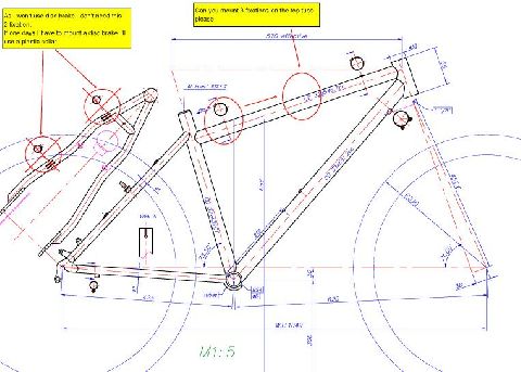 Le schéma de mon futur cadre avec corrections - Athanaël - biking66.com