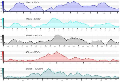 Les courbes de dnivel de la rando des vendanges 2014 au dpart de Tresserre - Athanal - biking66.com